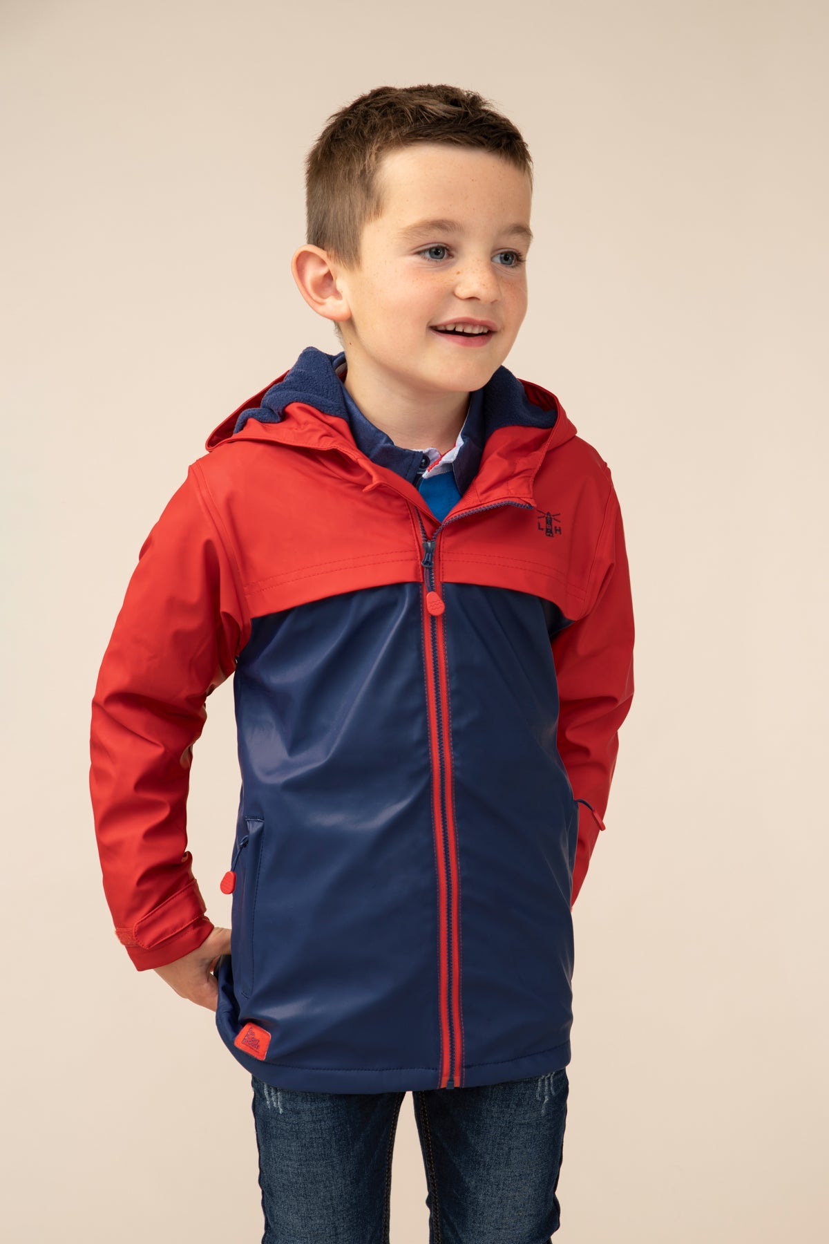 Adam Coat - Red Navy Solid - Lighthouse