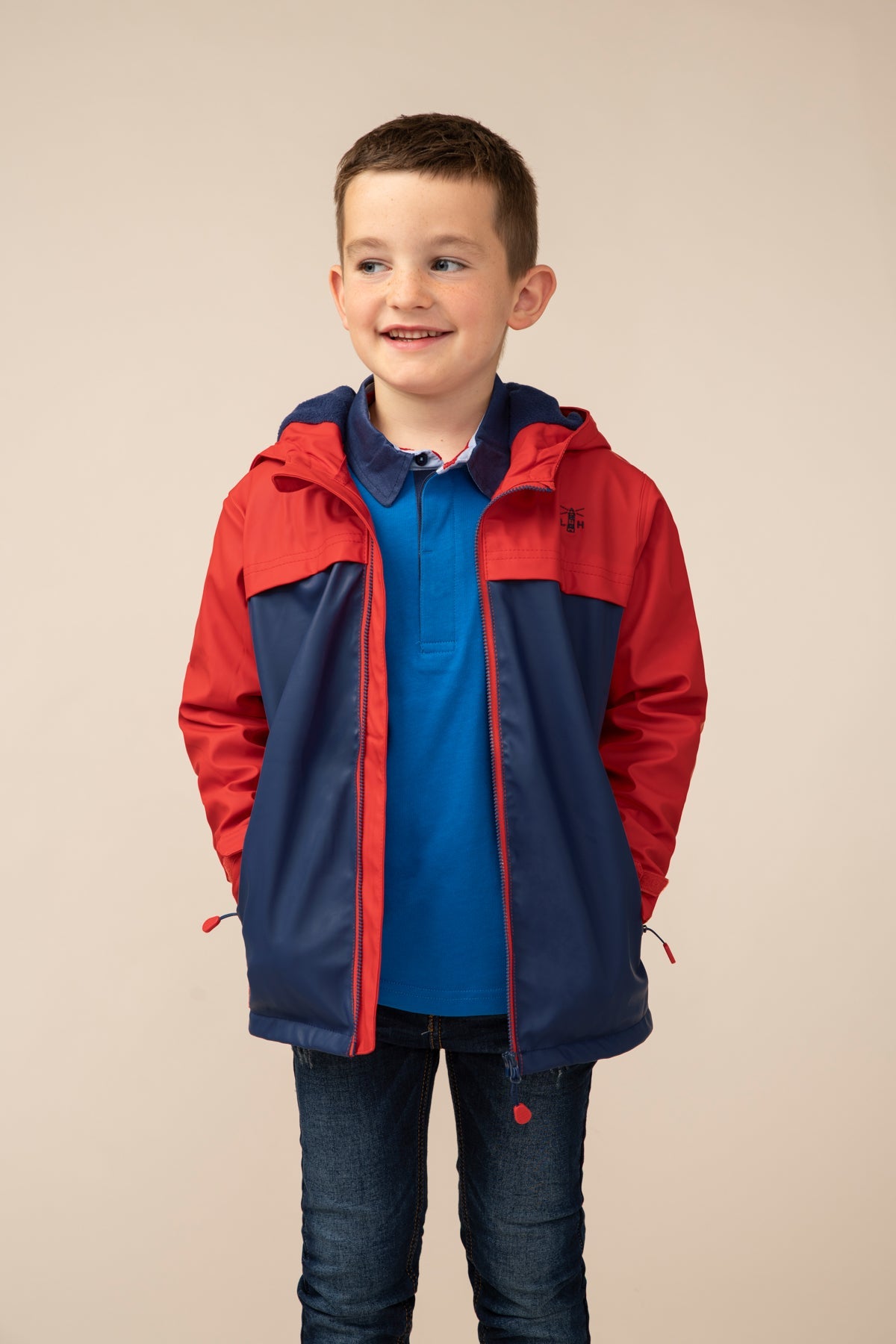 Adam Coat - Red Navy Solid - Lighthouse