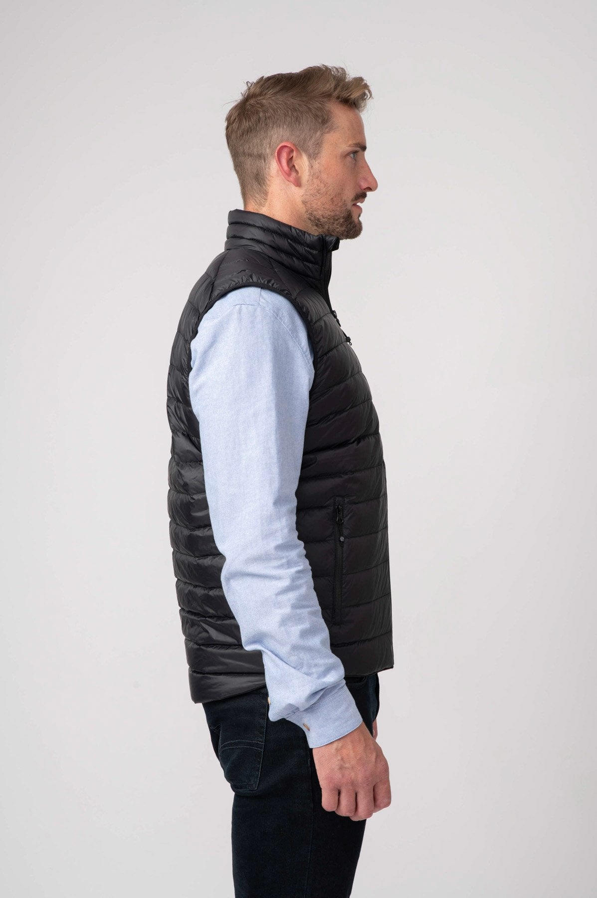 Alpine Mens Down Gilet - Jet Black-Mac in a Sac