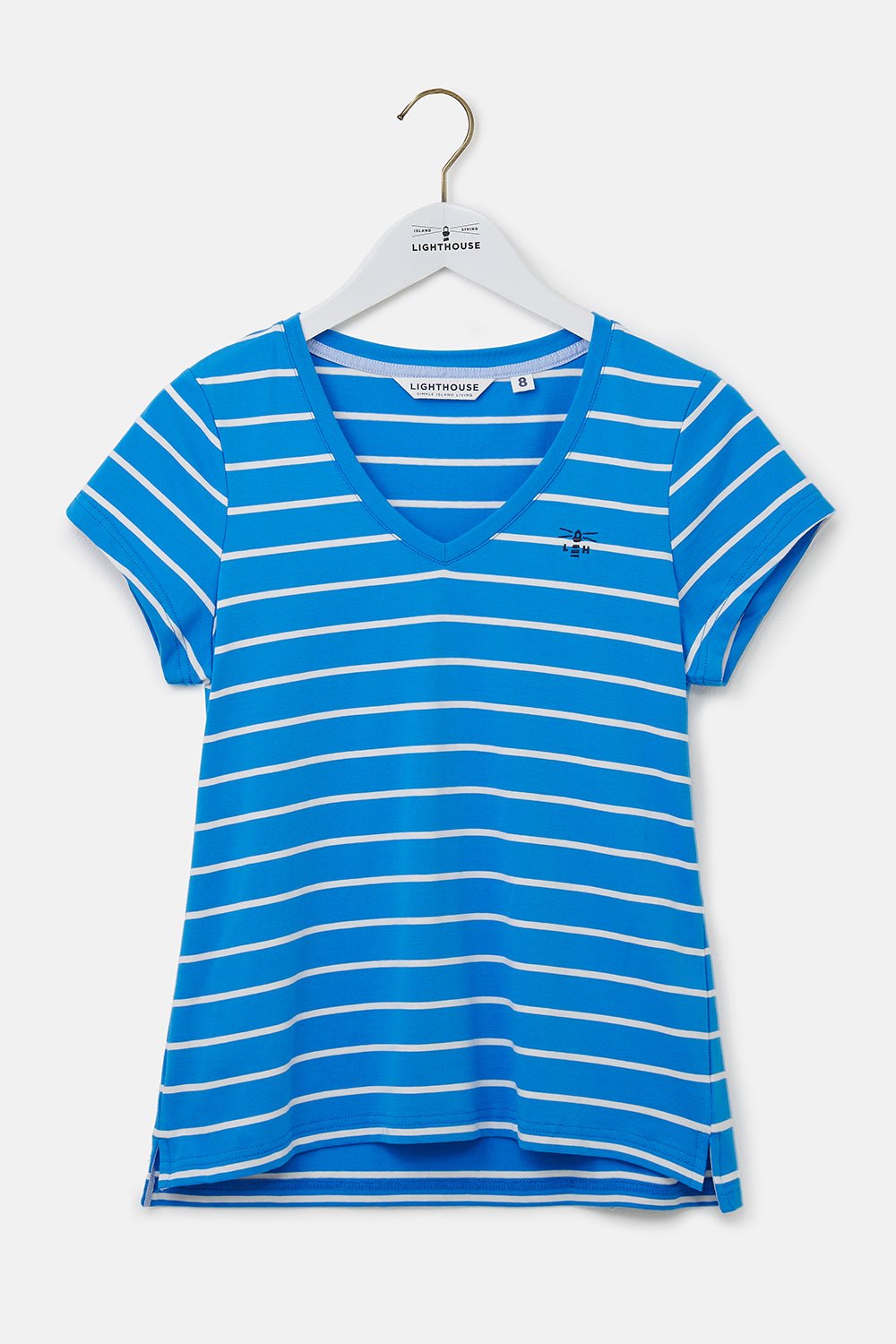 Ariana Tee - Azure Blue Stripe-Lighthouse