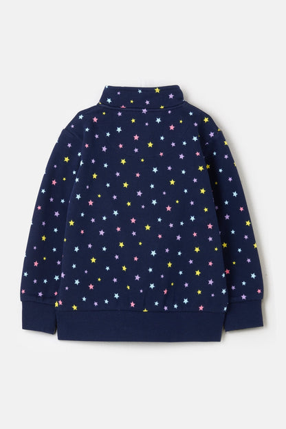 Ava Full Zip Top - Navy Star Print-Lighthouse
