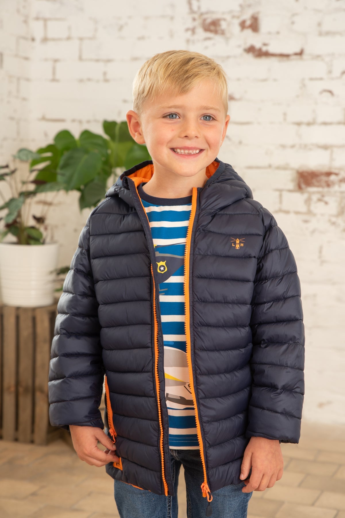 Carter Coat - Navy Orange-Lighthouse