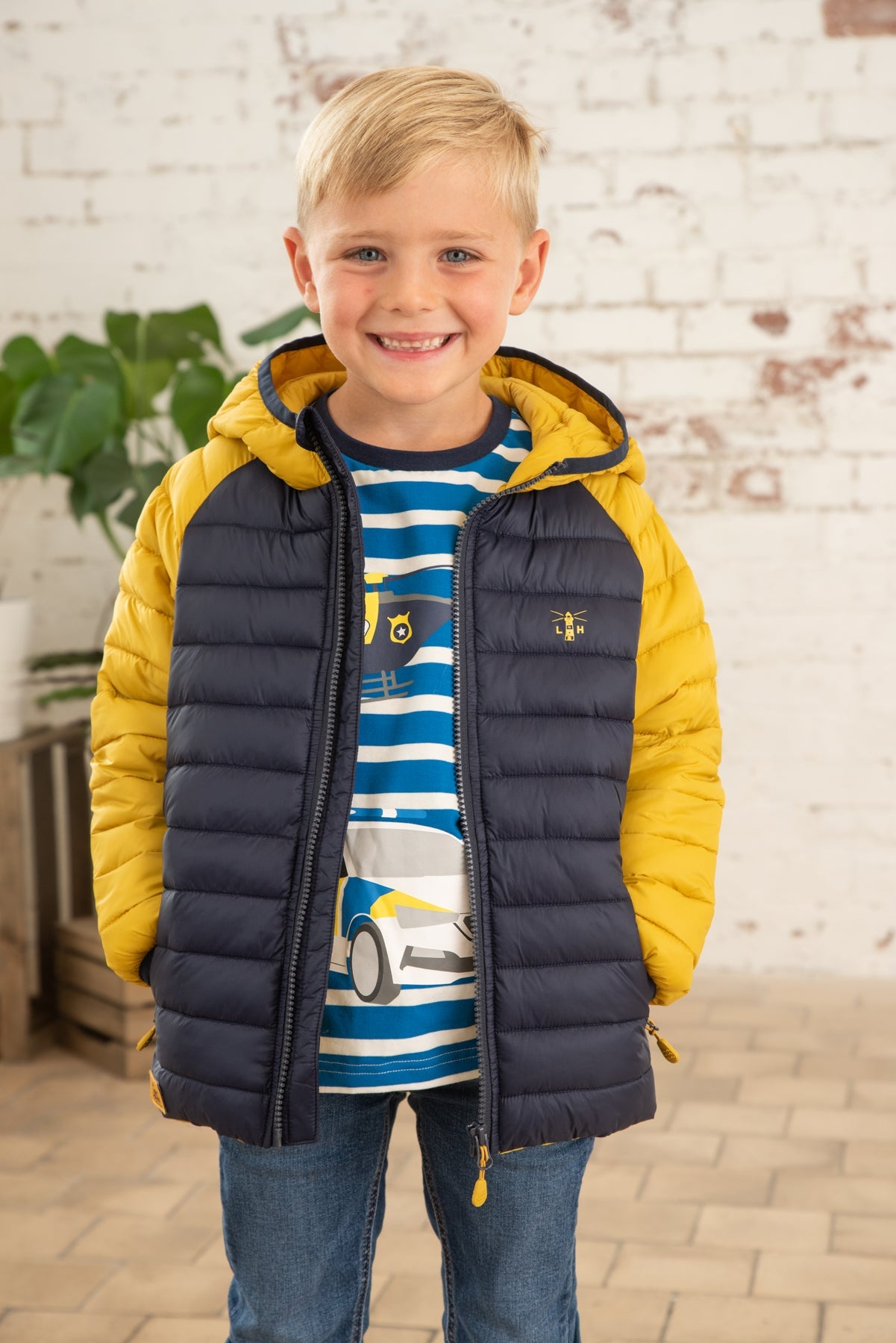 Carter Coat - Navy Yellow-Lighthouse