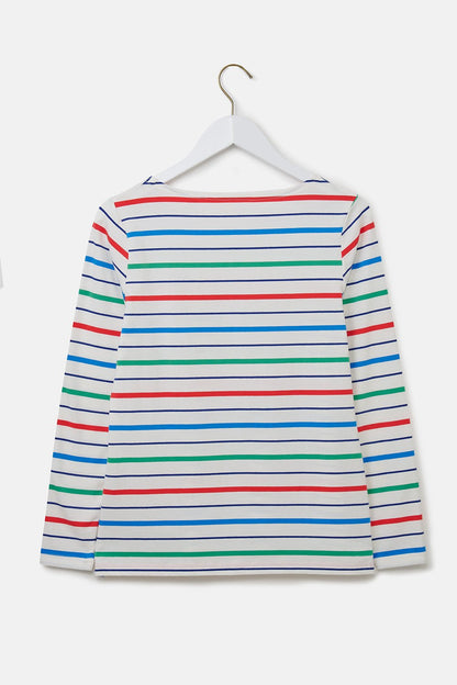 Causeway Breton Top - Seagrass Blue Poppy Stripe-Lighthouse