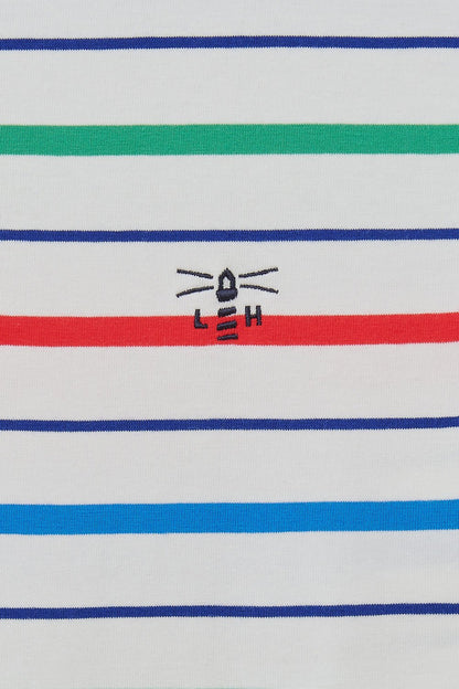 Causeway Breton Top - Seagrass Blue Poppy Stripe-Lighthouse