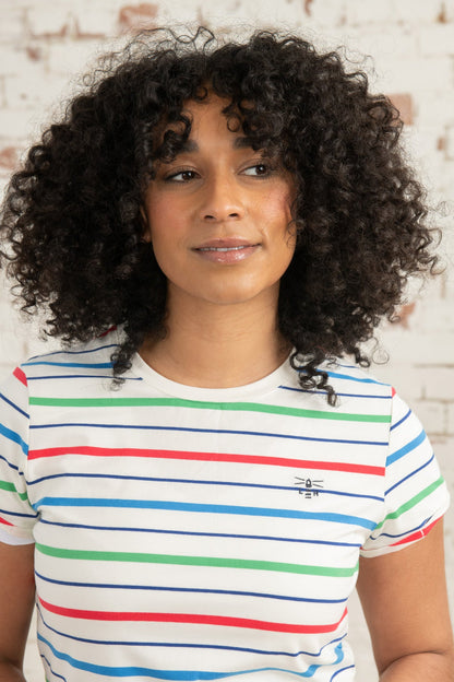 Causeway Tee - Seagrass Blue Poppy Stripe-Lighthouse