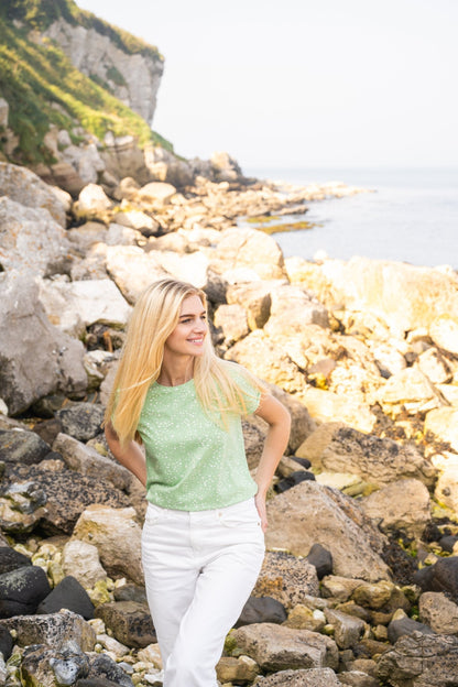 Causeway Tee - Soft Green Floral-Lighthouse