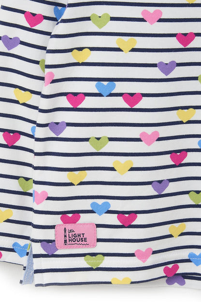 Causeway Top - Heart Print - Lighthouse