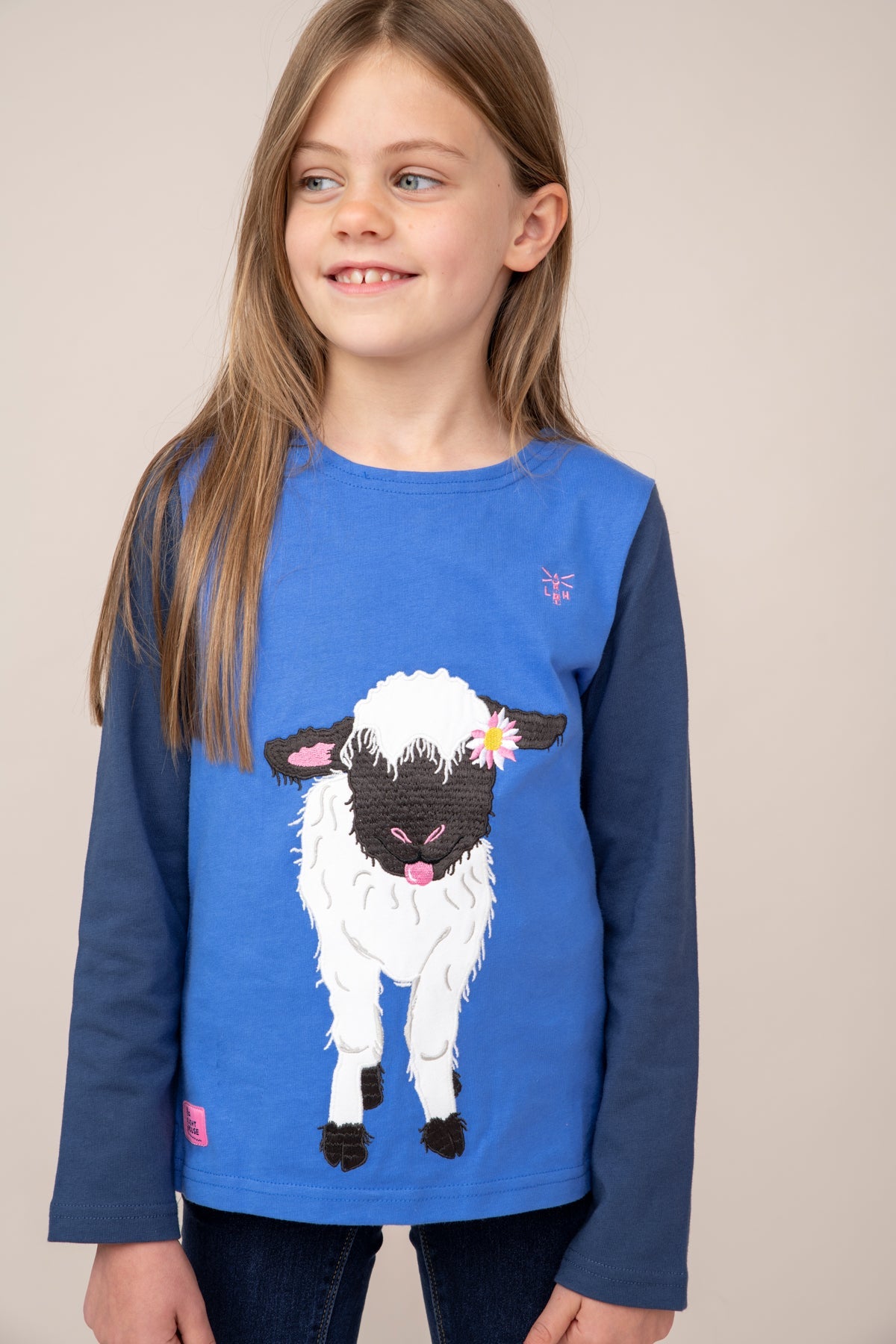 Causeway Top - Lamb Appliqué - Lighthouse