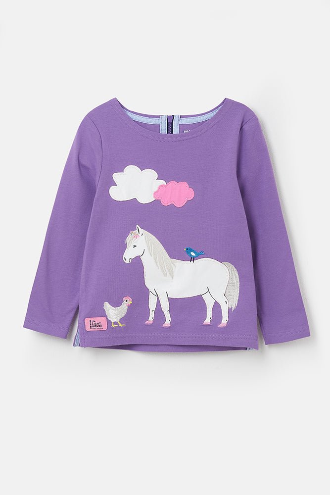 Causeway Top - Pony Appliqué - Lighthouse