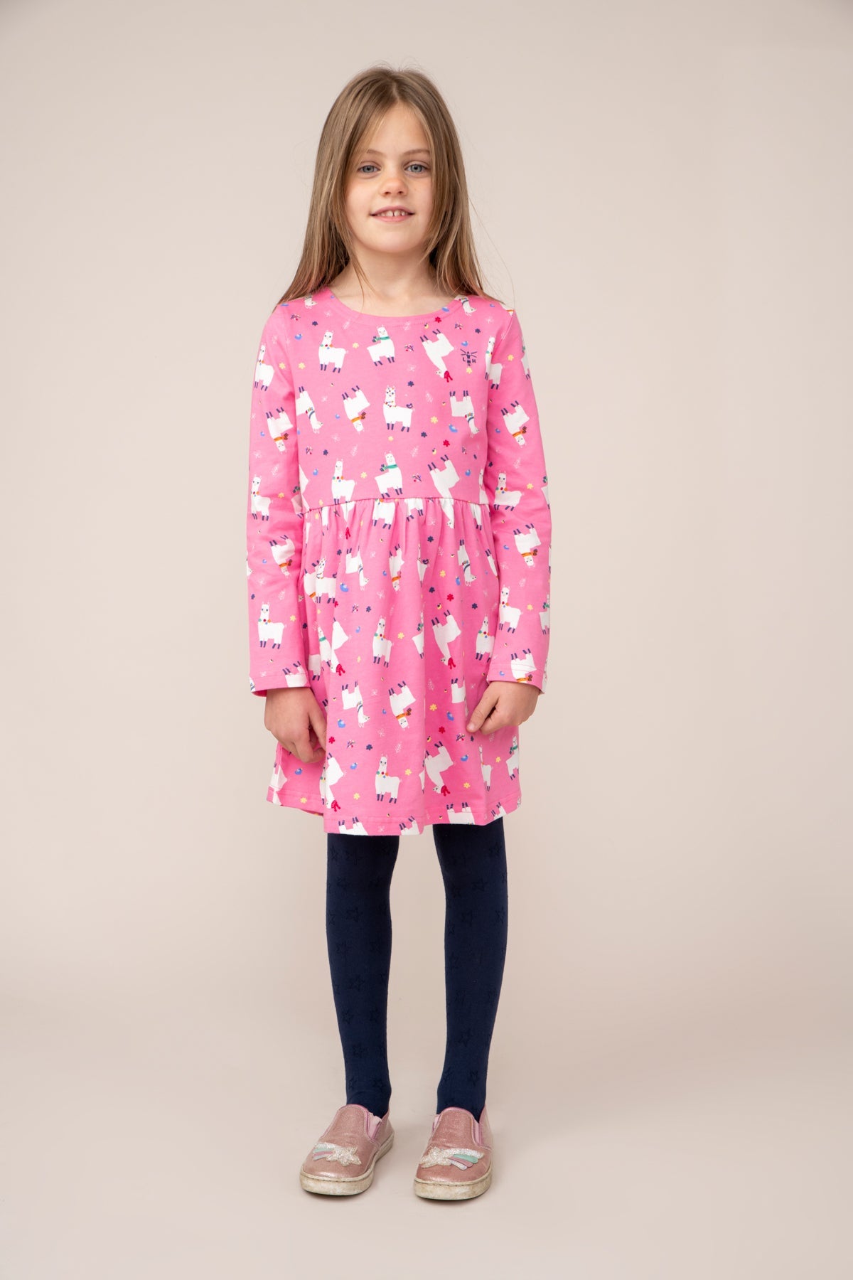 Ellie Dress - Llama Print - Lighthouse