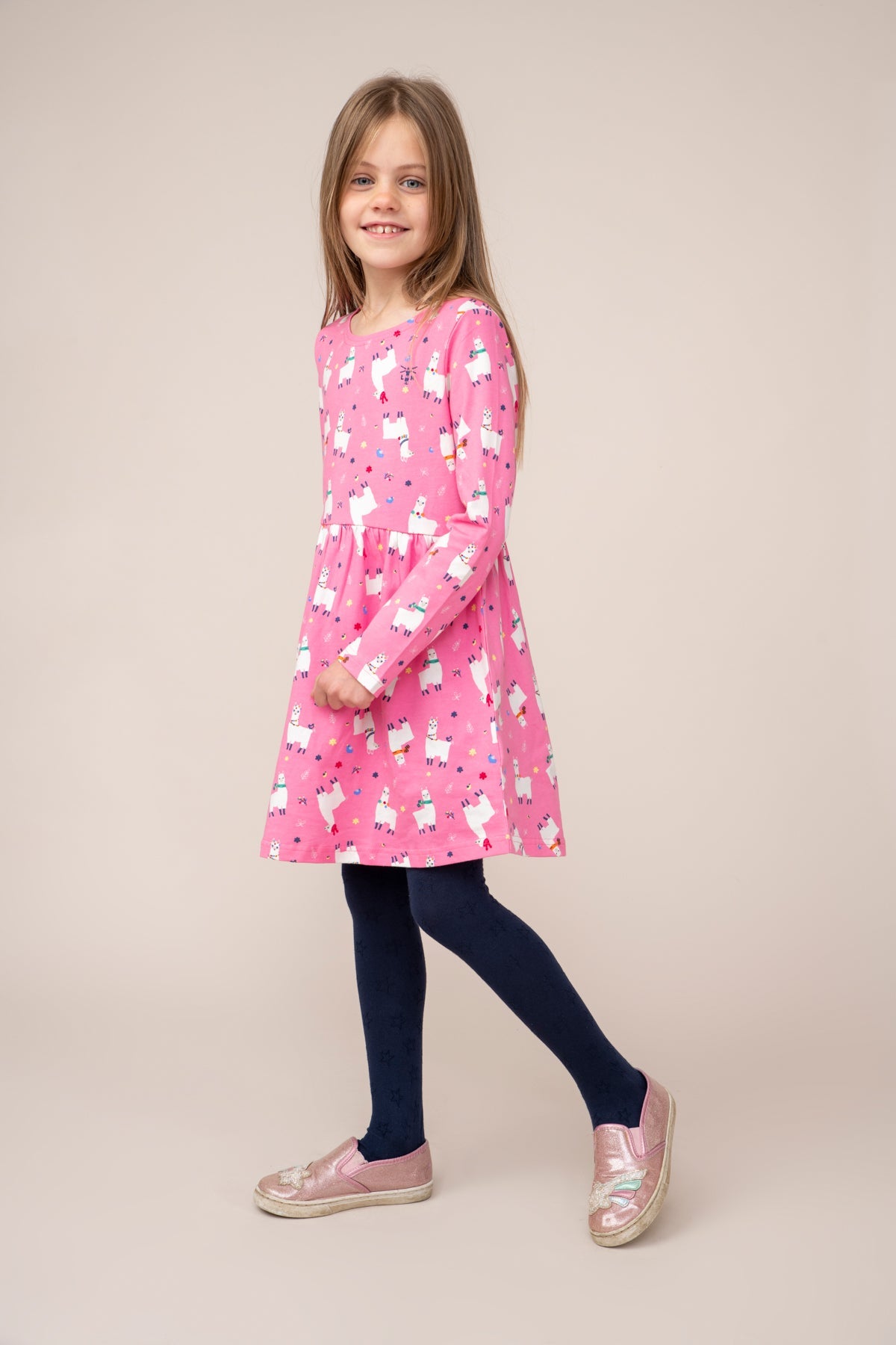 Ellie Dress - Llama Print - Lighthouse