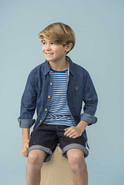 Elliot Shirt - Washed Denim - Lighthouse