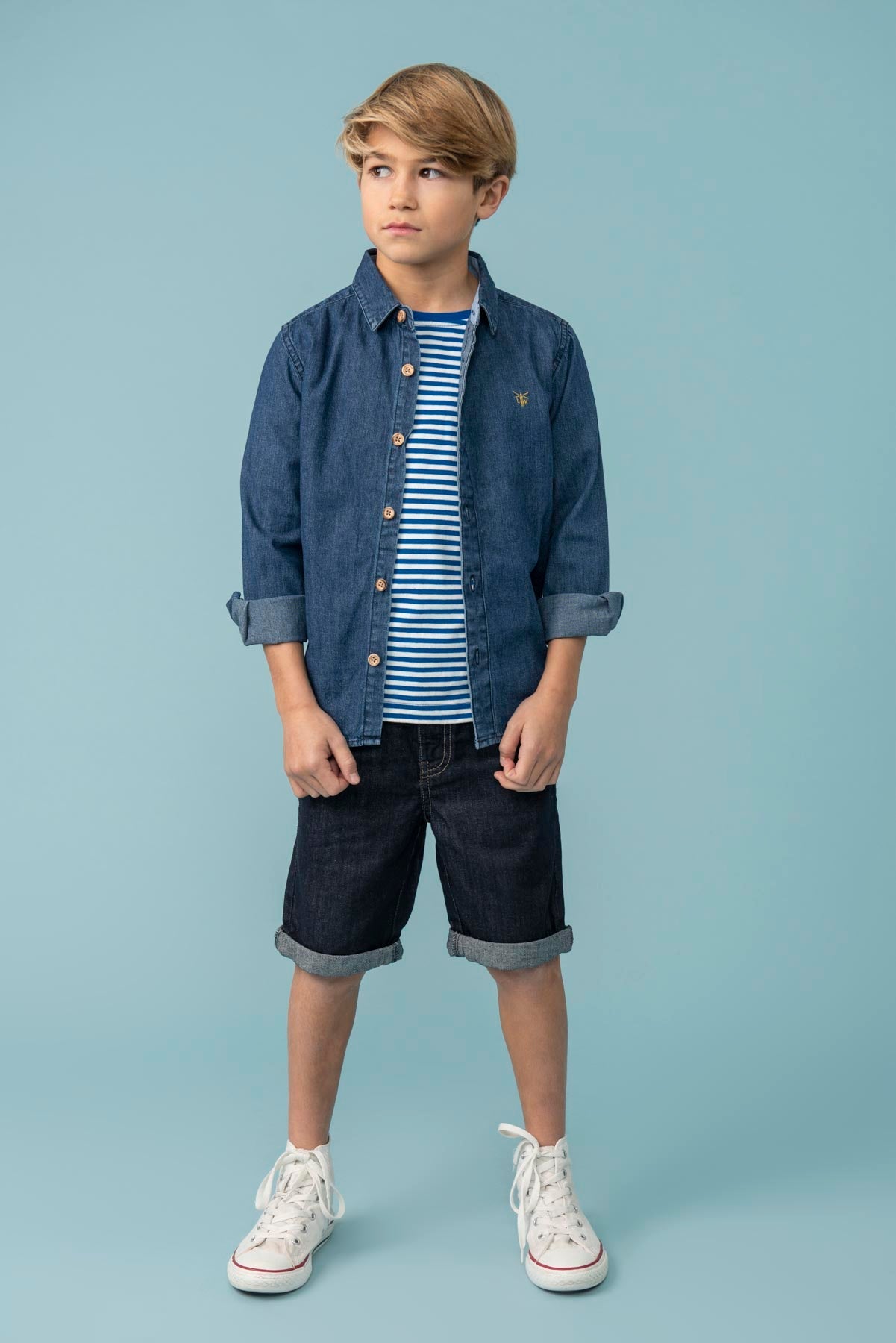 Elliot Shirt - Washed Denim - Lighthouse
