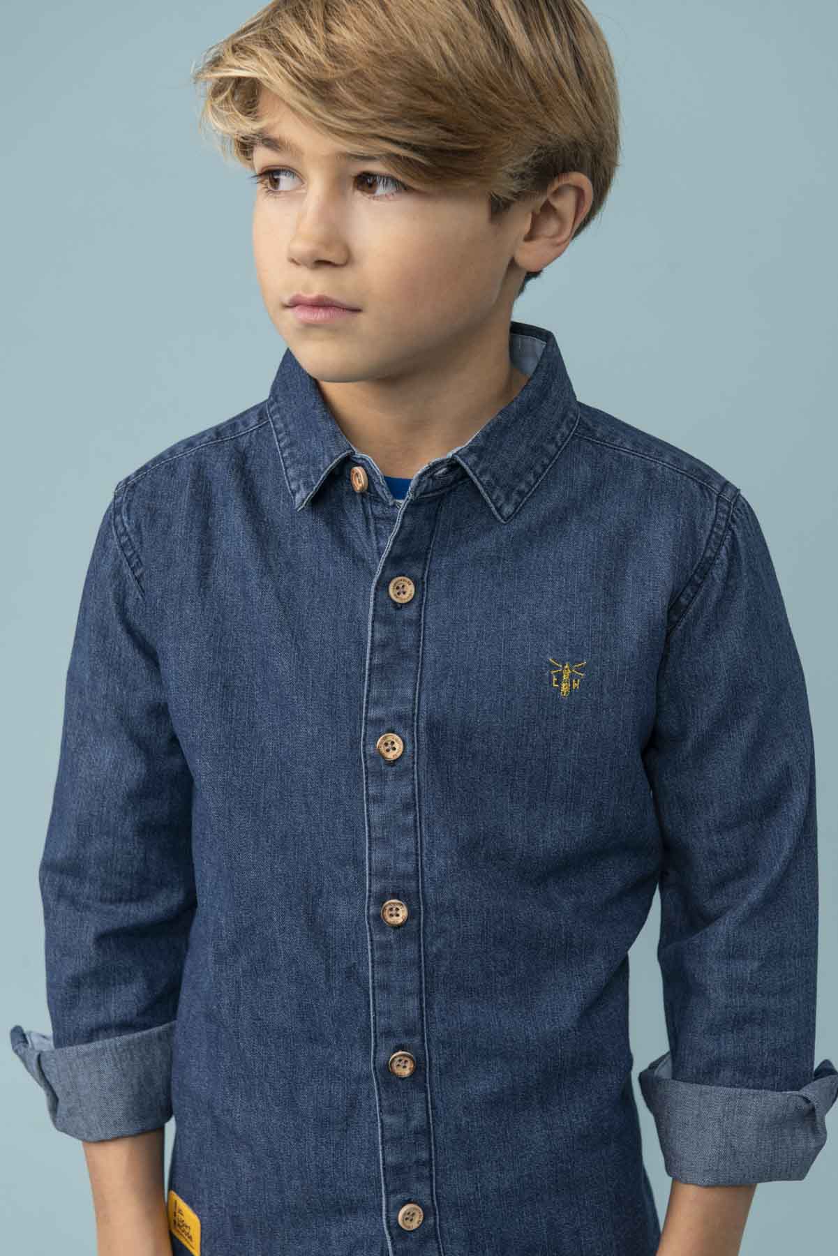 Elliot Shirt - Washed Denim - Lighthouse