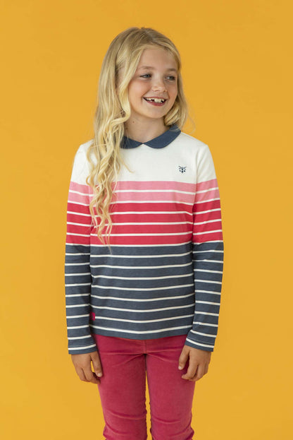 Emmie Top - Blue Pink Stripe - Lighthouse