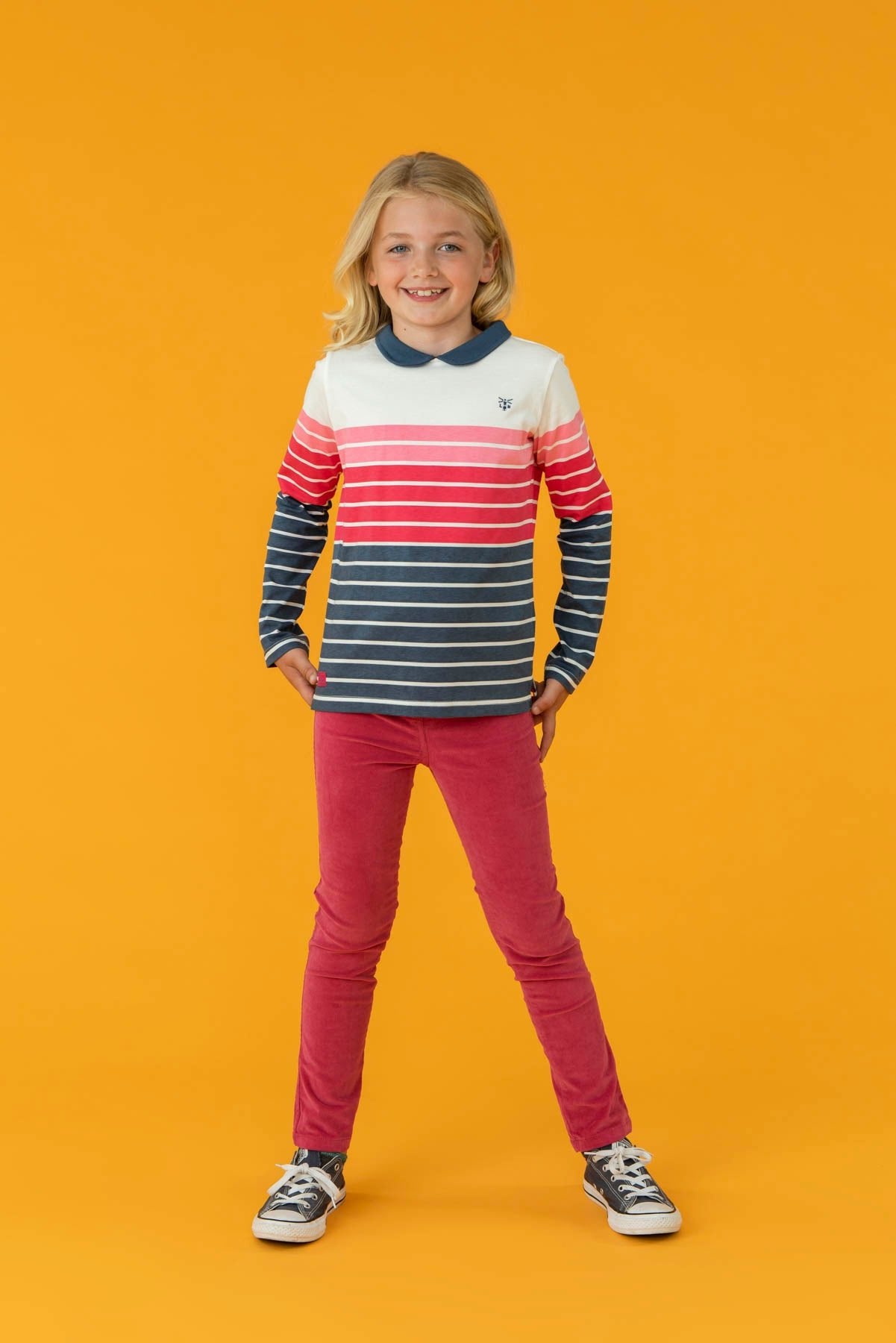 Emmie Top - Blue Pink Stripe - Lighthouse