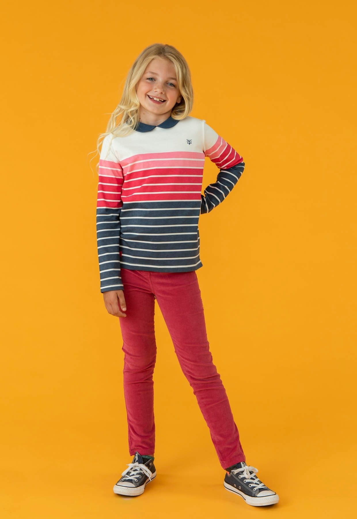 Emmie Top - Blue Pink Stripe - Lighthouse
