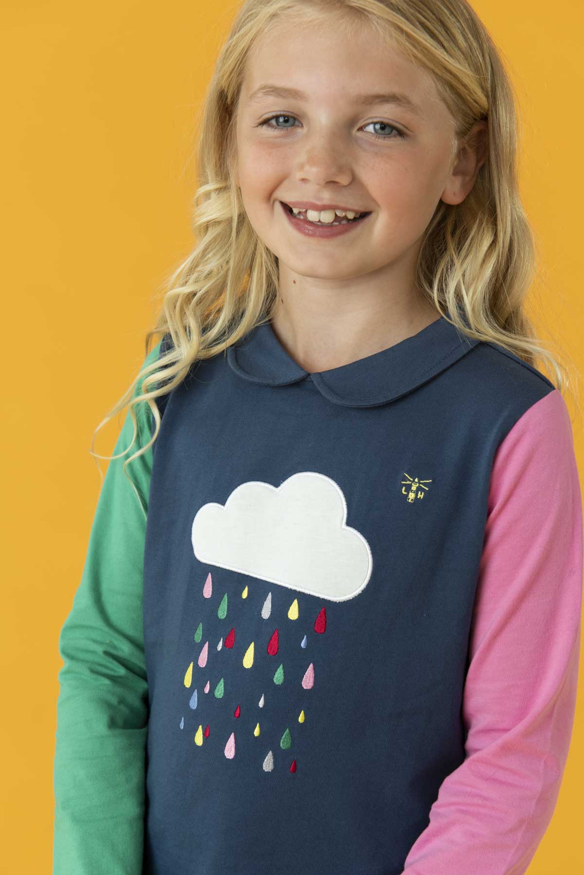 Emmie Top - Raindrop Applique - Lighthouse