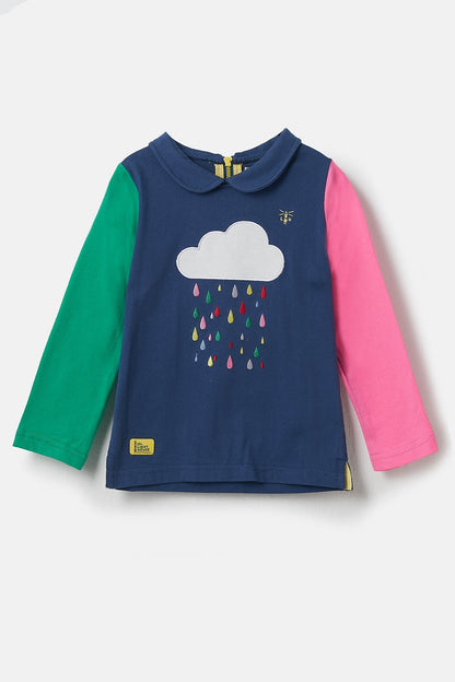 Emmie Top - Raindrop Applique - Lighthouse