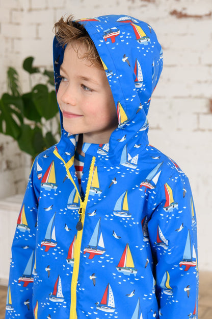 Ethan Jacket - Blue Boat Print-Lighthouse