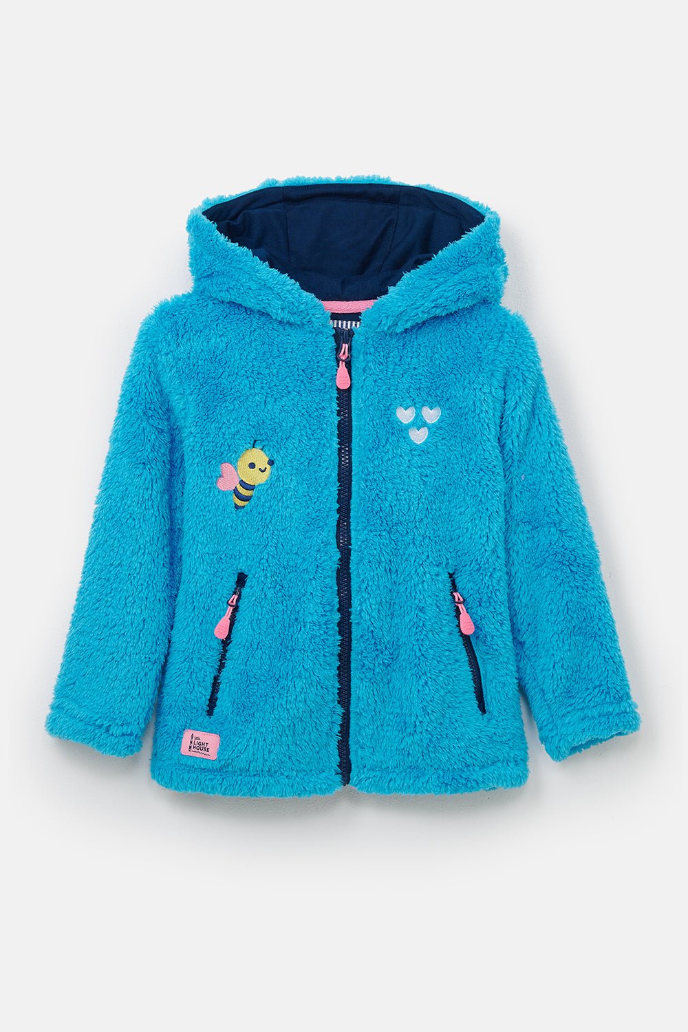 Gracie Sherpa Fleece - Bright Teal Bee-Lighthouse
