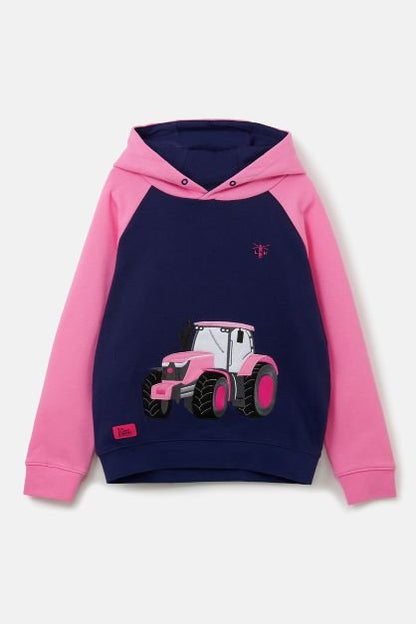 Jill Hoodie - Pink Tractor Appliqué-Lighthouse
