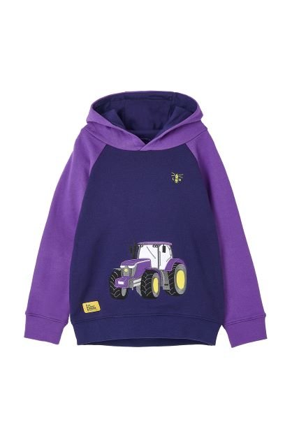 Jill Hoodie - Purple Tractor Applique-Lighthouse