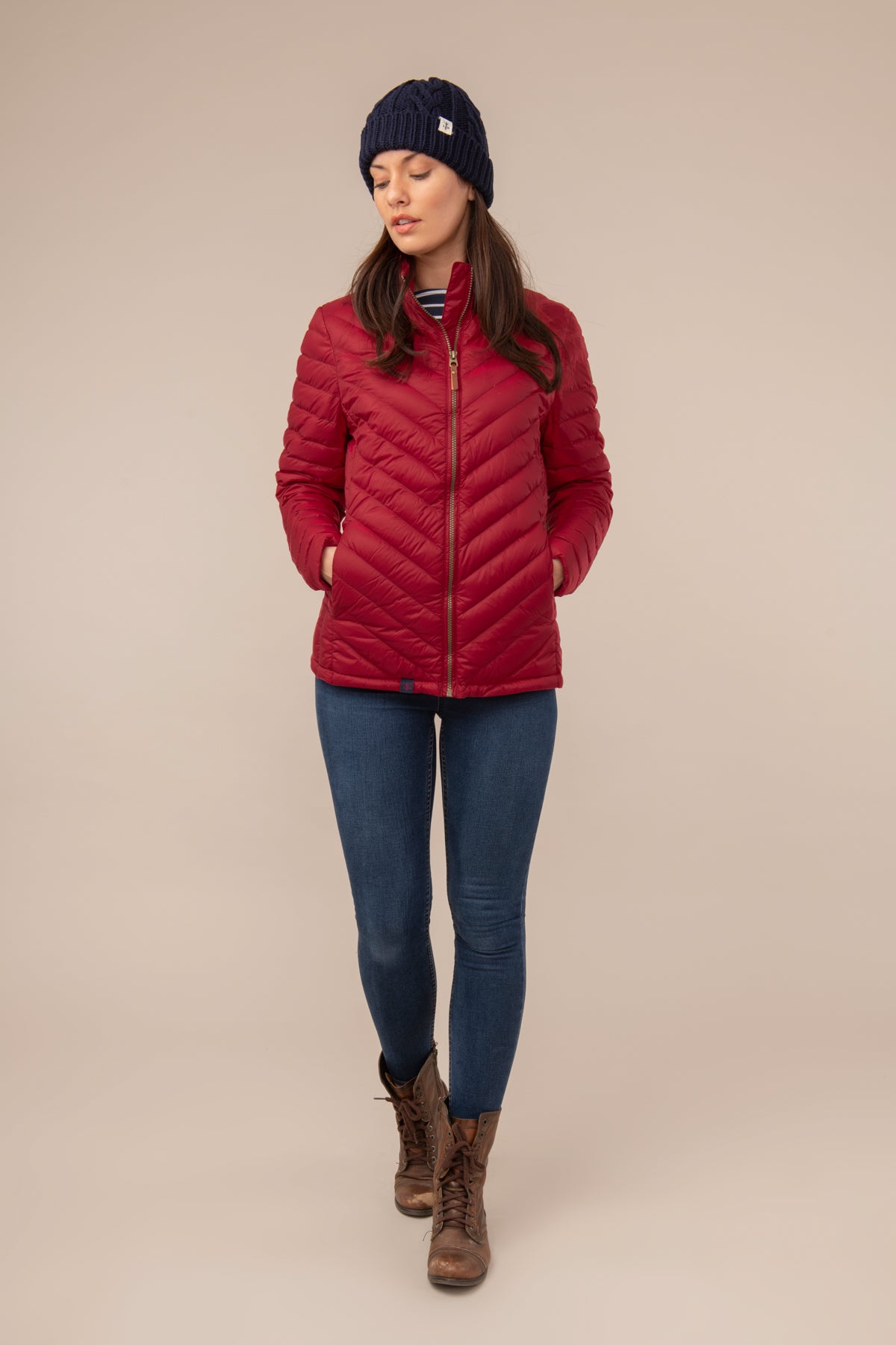 Lara Down Jacket - Deep Red - Lighthouse