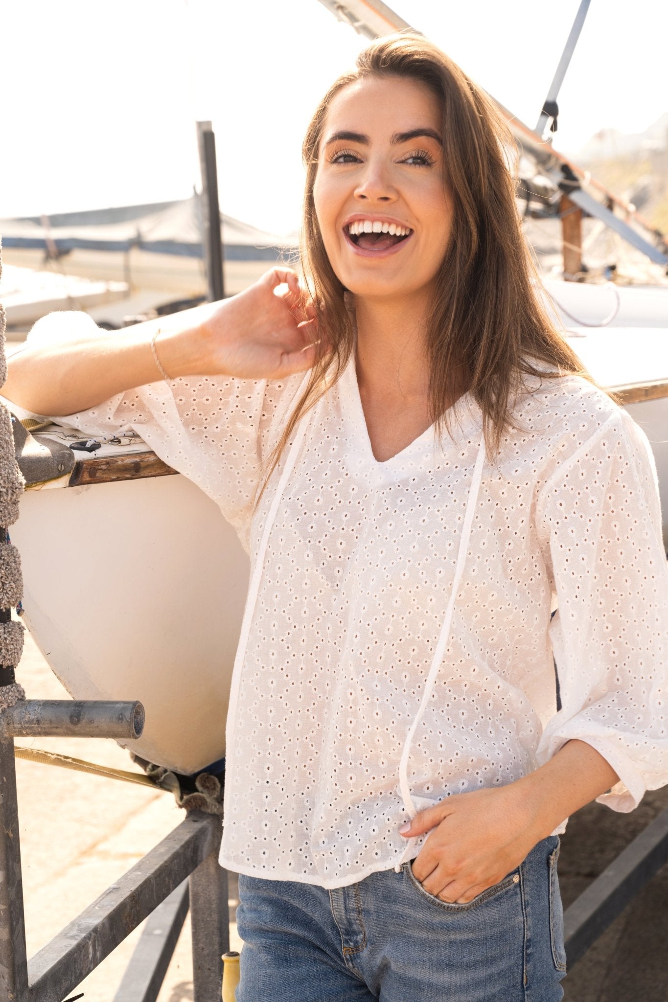 Lola Blouse - Broderie Anglaise-Lighthouse