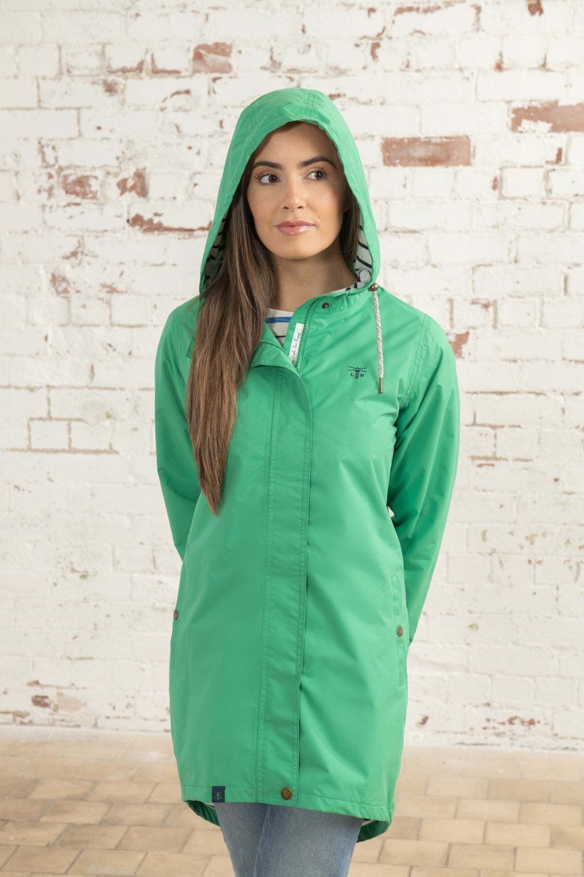 Long Beachcomber Jacket - Seagrass-Lighthouse
