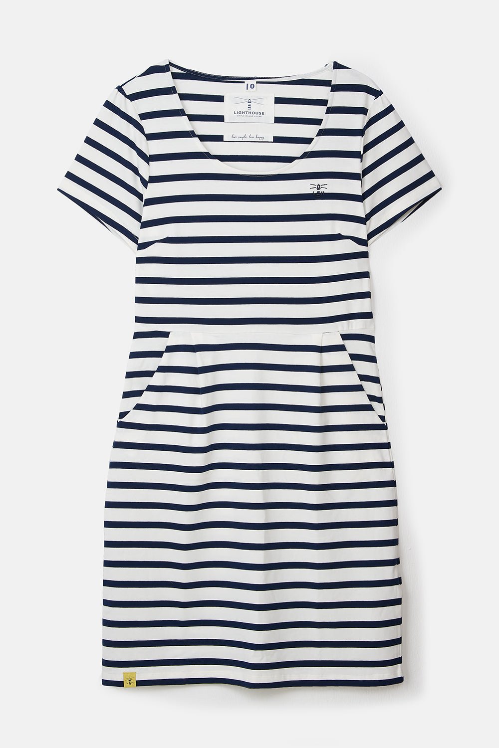 Lydia Dress - Cloud Midnight Stripe-Lighthouse