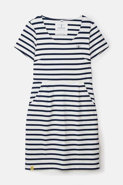 Lydia Dress - Cloud Midnight Stripe-Lighthouse
