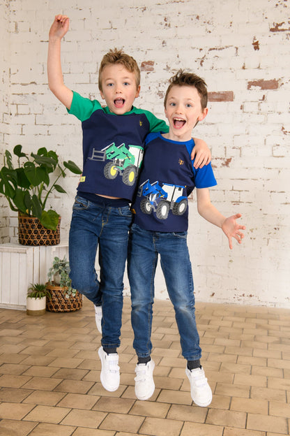 Mason Tee Shirt - Blue Front Loader-Lighthouse