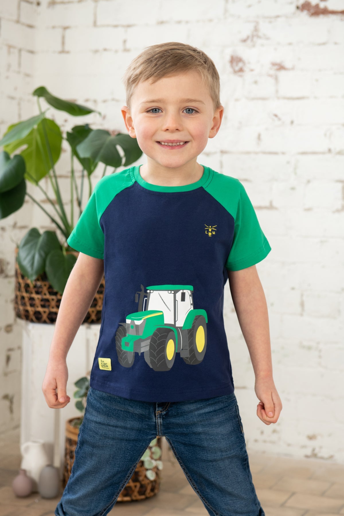 Mason Tee Shirt - Green Tractor - Lighthouse