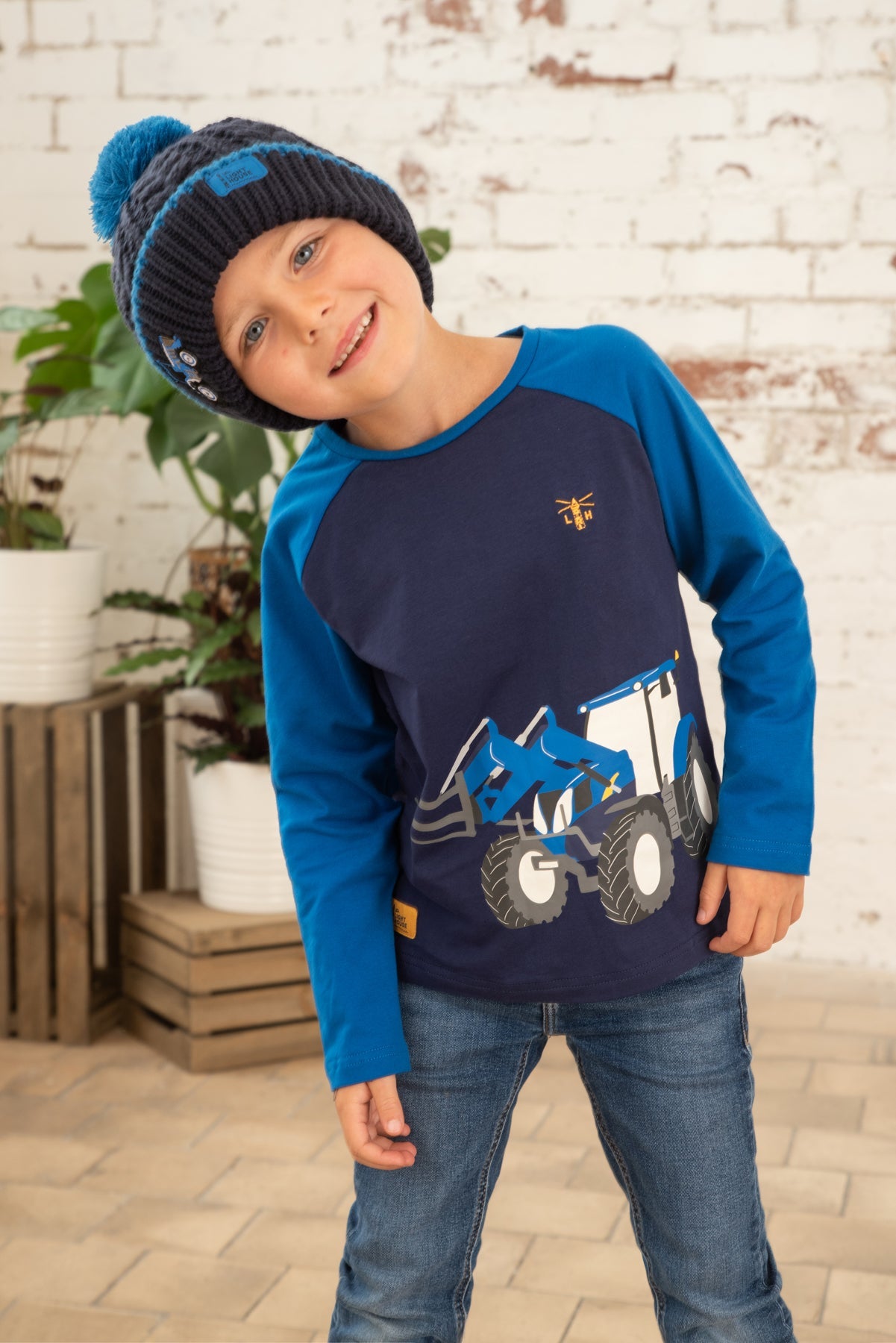 Mason Top - Blue Front Loader-Lighthouse