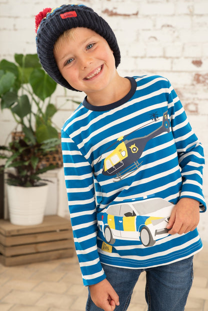 Oliver Top - Police Helicopter Print-Lighthouse