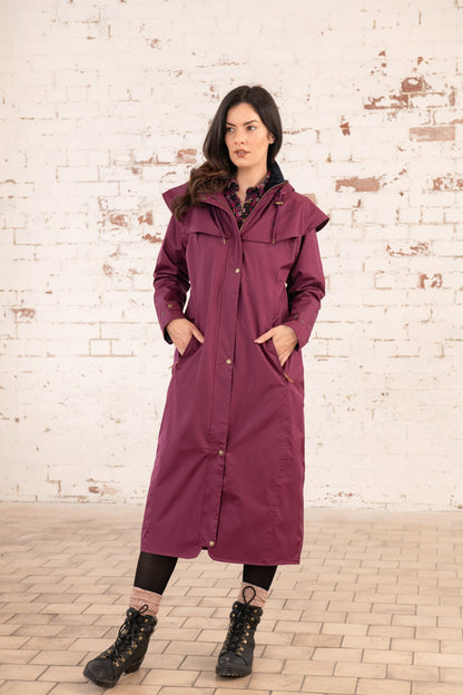 Outback Full Length Waterproof Raincoat - Plum-Lighthouse