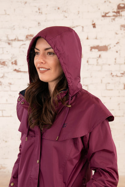 Outback Full Length Waterproof Raincoat - Plum-Lighthouse