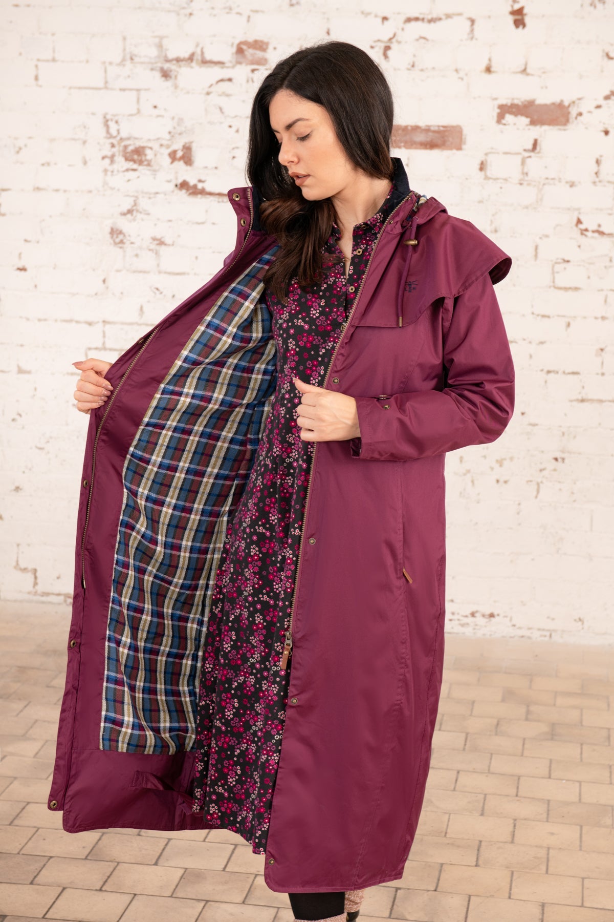 Outback Full Length Waterproof Raincoat - Plum-Lighthouse
