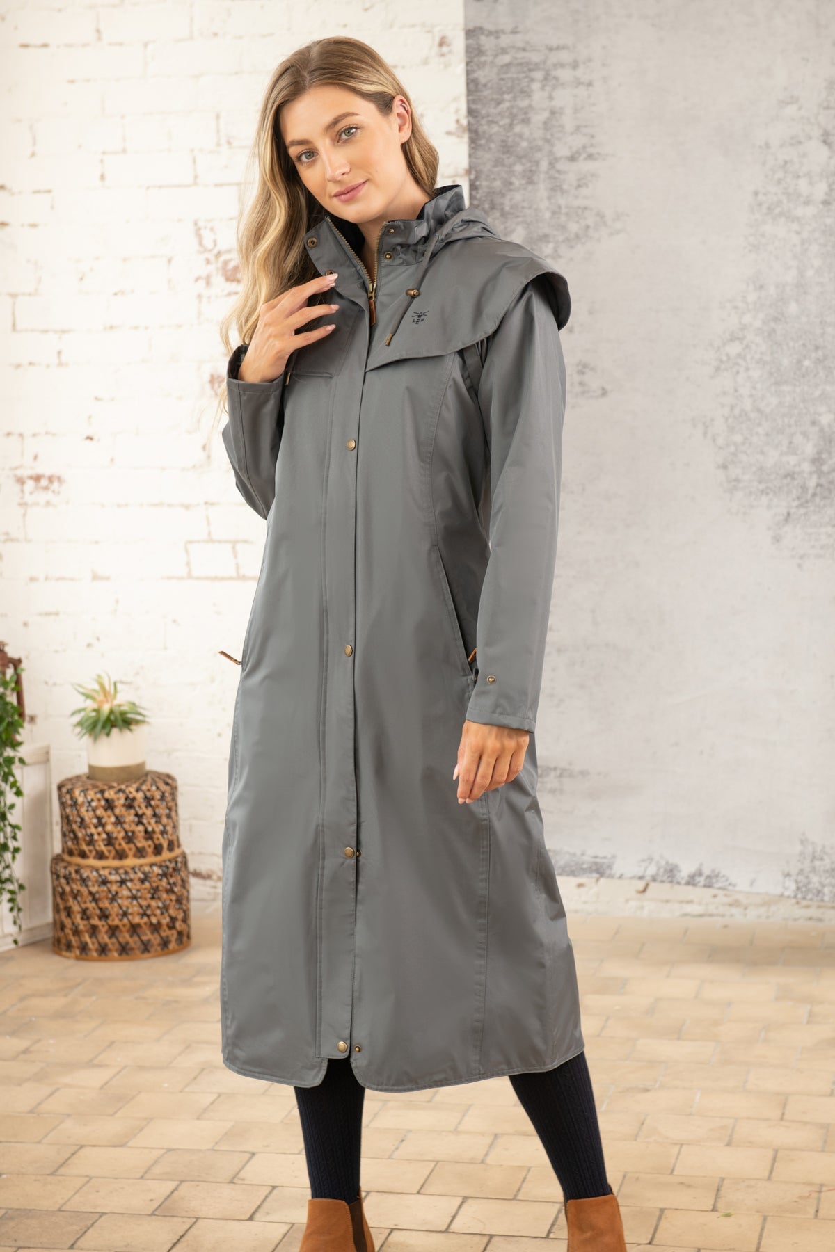 Outback Full Length Waterproof Raincoat - Urban Grey-Lighthouse