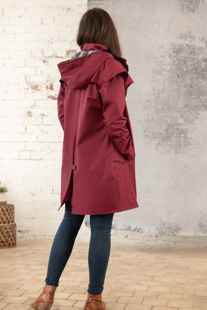 Outrider 3/4 Length Waterproof Raincoat - Berry-Lighthouse