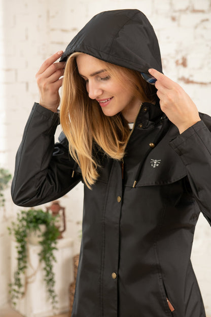 Outrider 3/4 Length Waterproof Raincoat - Black-Lighthouse