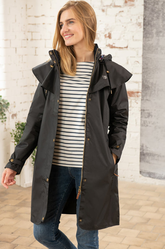Outrider 3/4 Length Waterproof Raincoat - Black-Lighthouse