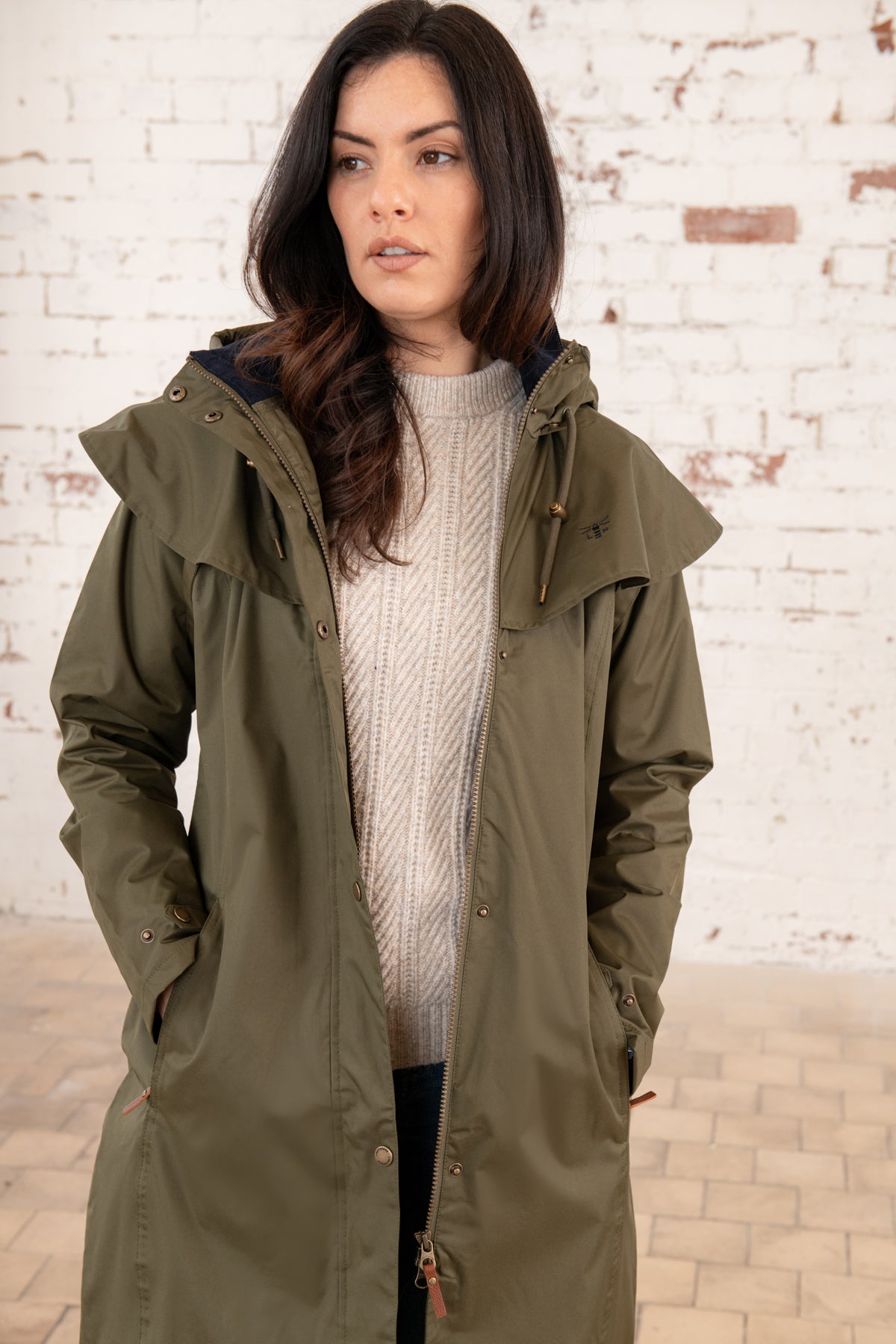 Outrider 3/4 Length Waterproof Raincoat - Fern-Lighthouse