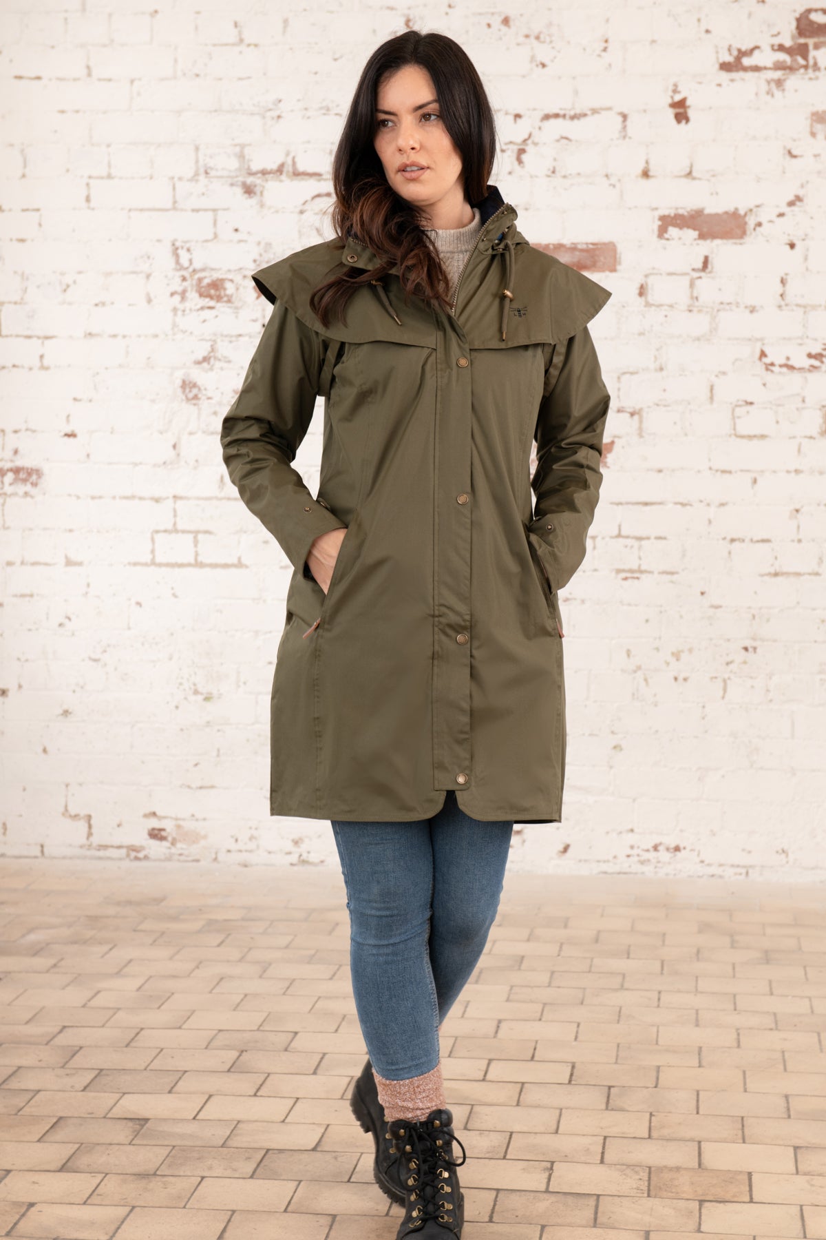 Outrider 3/4 Length Waterproof Raincoat - Fern-Lighthouse