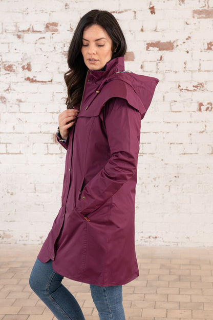 Outrider 3/4 Length Waterproof Raincoat - Plum-Lighthouse
