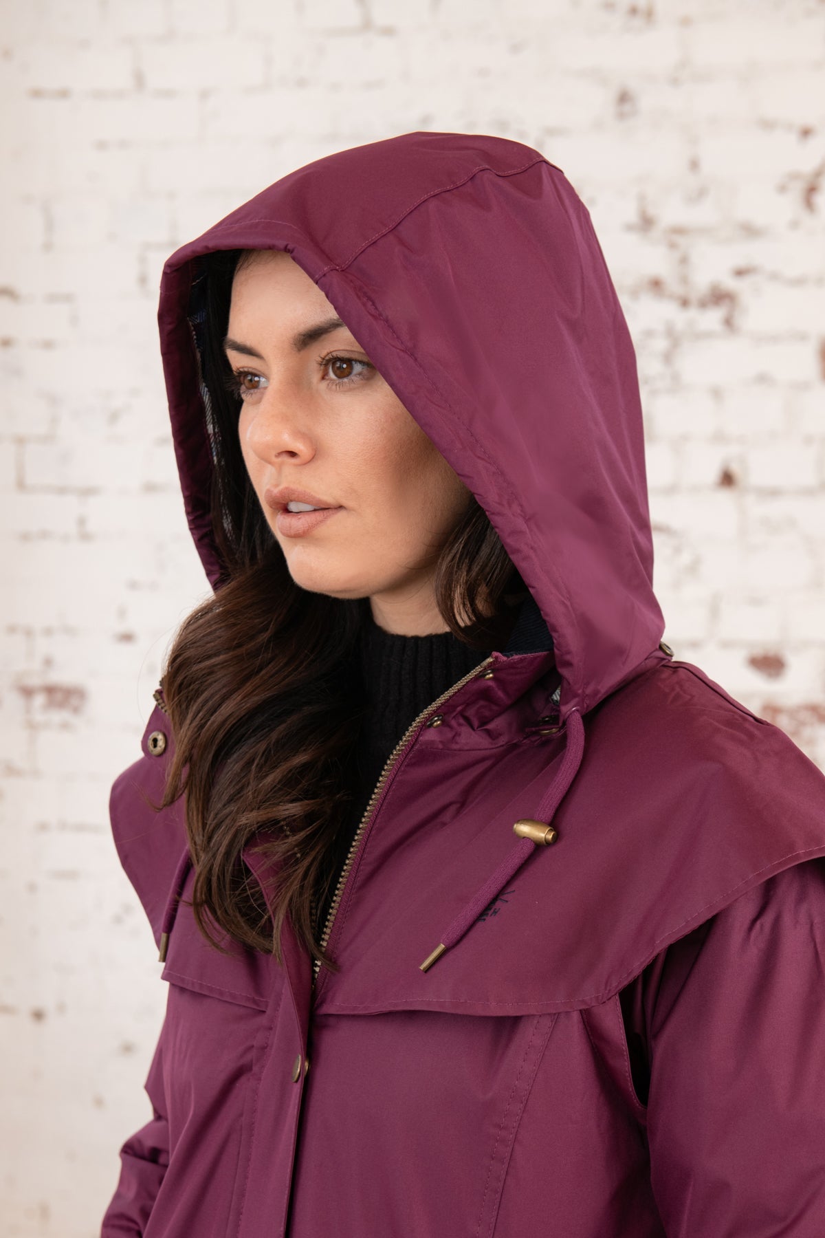 Outrider 3/4 Length Waterproof Raincoat - Plum-Lighthouse