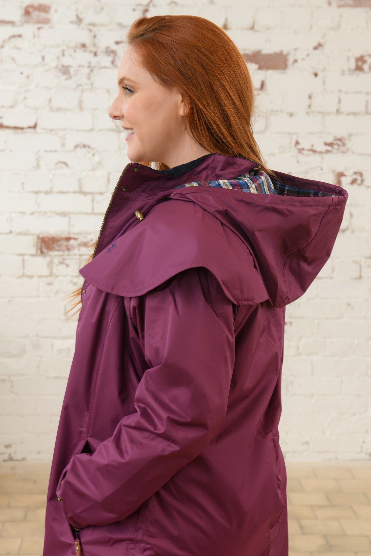 Outrider 3/4 Length Waterproof Raincoat - Plum-Lighthouse