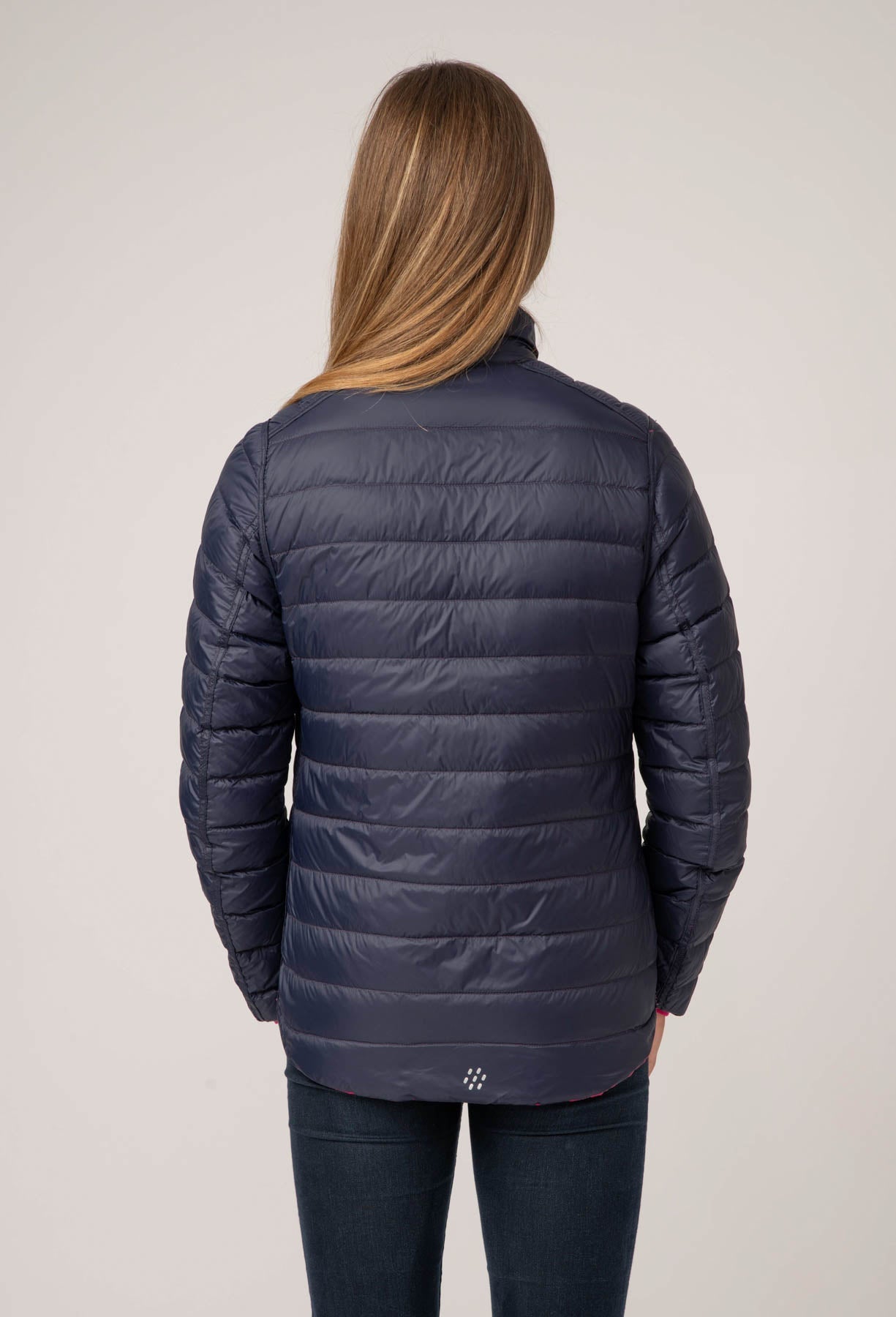 Polar II Womens Down Jacket - Fuchsia Navy-Mac in a Sac